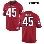 Youth Georgia Bulldogs NCAA #45 Reggie Carter Nike Stitched Red Authentic College Football Jersey QTY3654GY